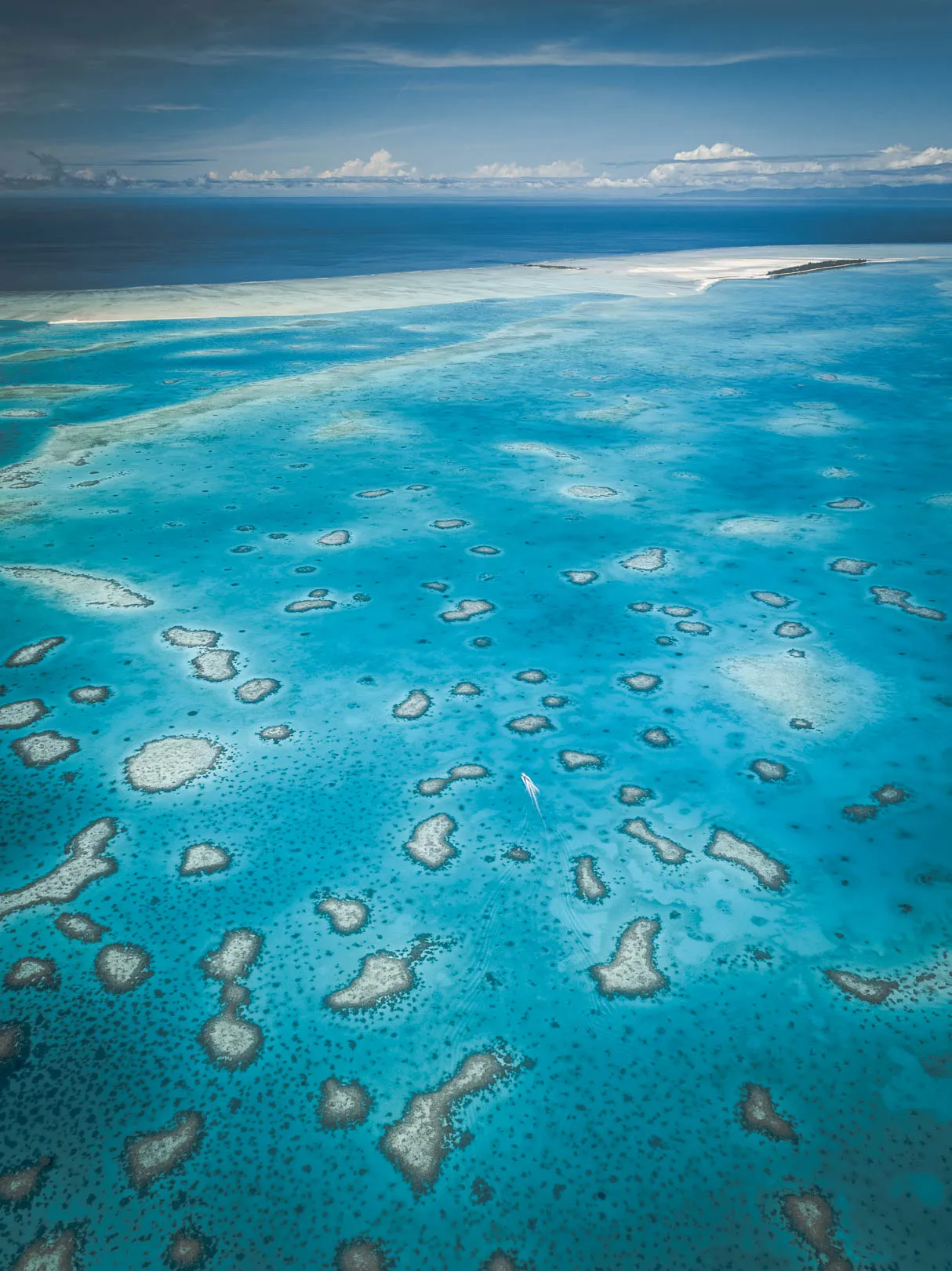 Aerial view of the big lagoon, Ayau islands, Raja Ampat