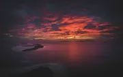 Colourful sunset over Raja Ampat's islands