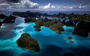 Aerial view of Wayag's breathtaking lagoon