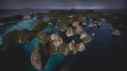 Wayag's karst archipelago at dusk, Raja Ampat