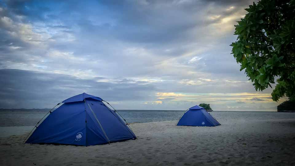 Camping on the beach in Raja Ampat